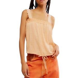 Free People Boho Ruffle Textured Tank Top | Size XL | NWT
